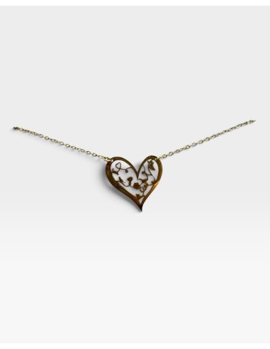 COLLAR ACERO CORAZON 7 ISLAS