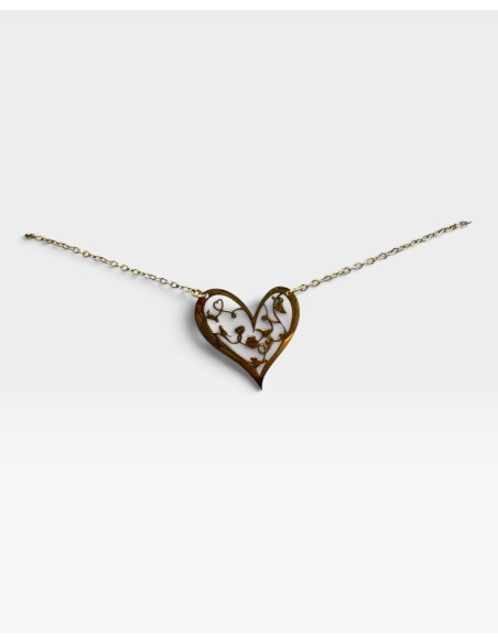 COLLAR ACERO CORAZON 7 ISLAS