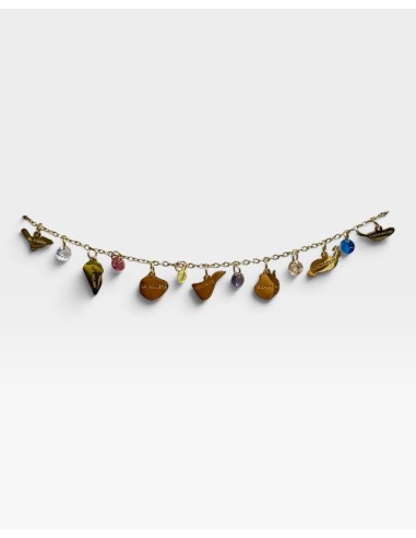 PULSERA ACERO 7 ISLAS PIEDRAS DE COLORES