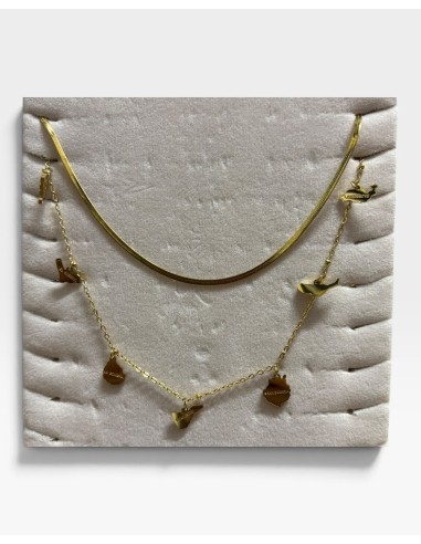 COLLAR ACERO 7 ISLAS DOBLE