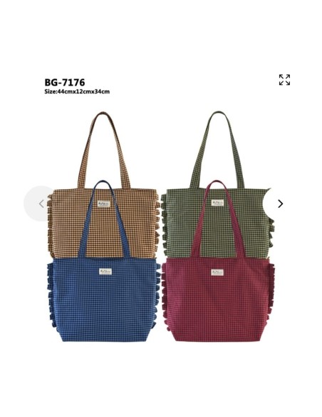 BOLSO TOTE VICHY ALGODON