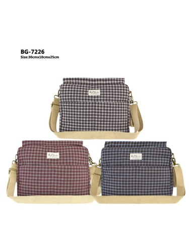 BOLSO CARRITO ALGODON CUADRADOS