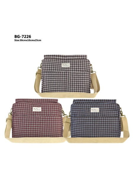 BOLSO CARRITO ALGODON CUADRADOS