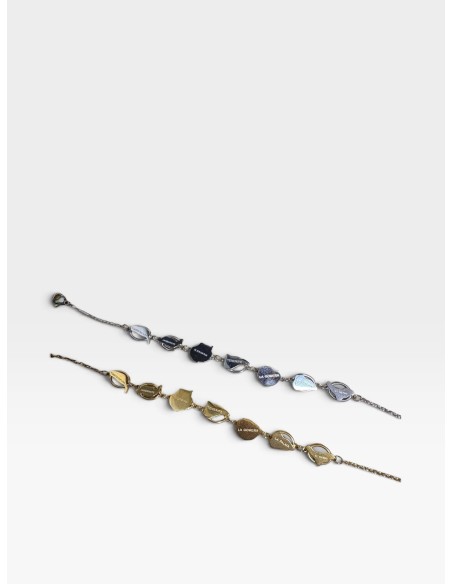 PULSERA ACERO 7 ISLAS PEGADAS CIRCULO
