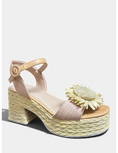 CUÑA RAFIA FLOR-OFERTA-