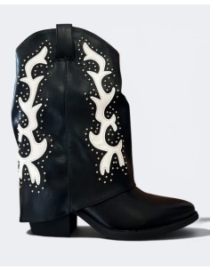 Bota Cowboy Bicolor Tachuela - Estilo y Comodidad