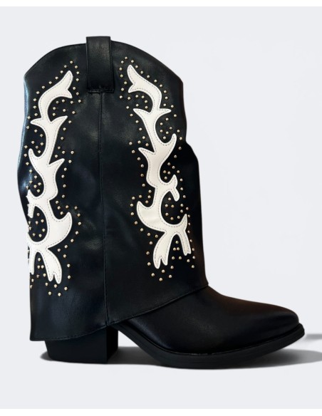 Bota Cowboy Bicolor Tachuela - Estilo y Comodidad