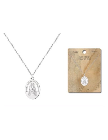 Collar Acero Virgen Candelaria - Elegancia y Fe