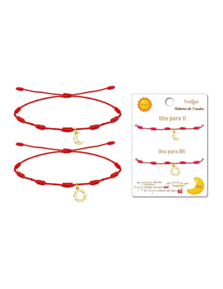 PULSERA DOBLE 7 NUDOS SOL/LUNA - Bisutería Única