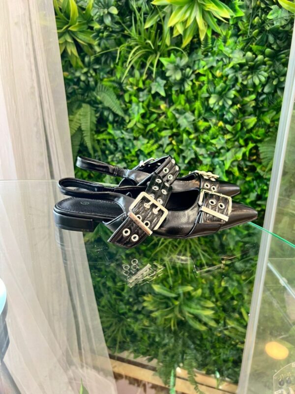 Zapato plano tiras hebillas negro - Imagen 5