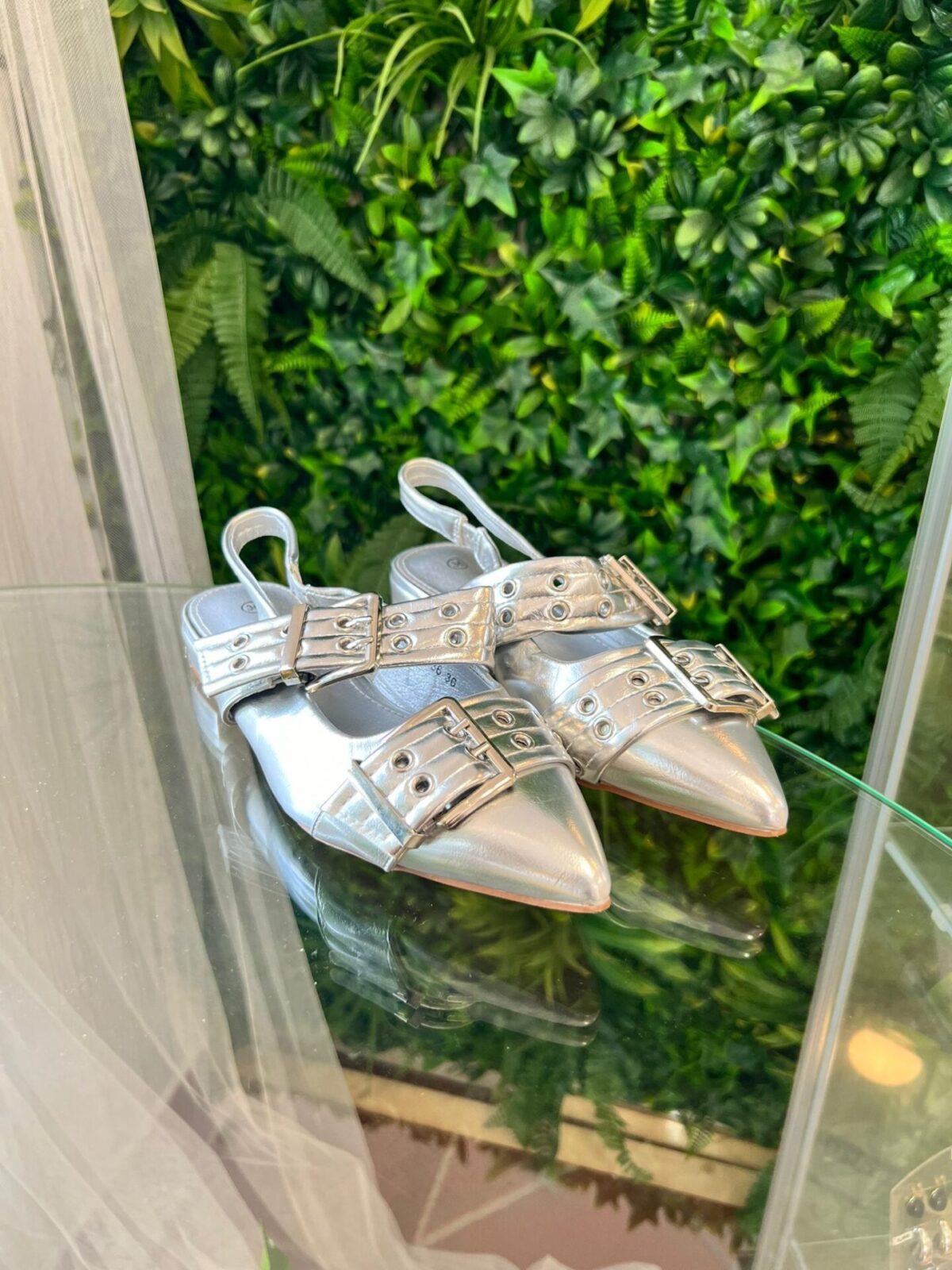 Zapato plano tiras hebillas plata - Imagen 3