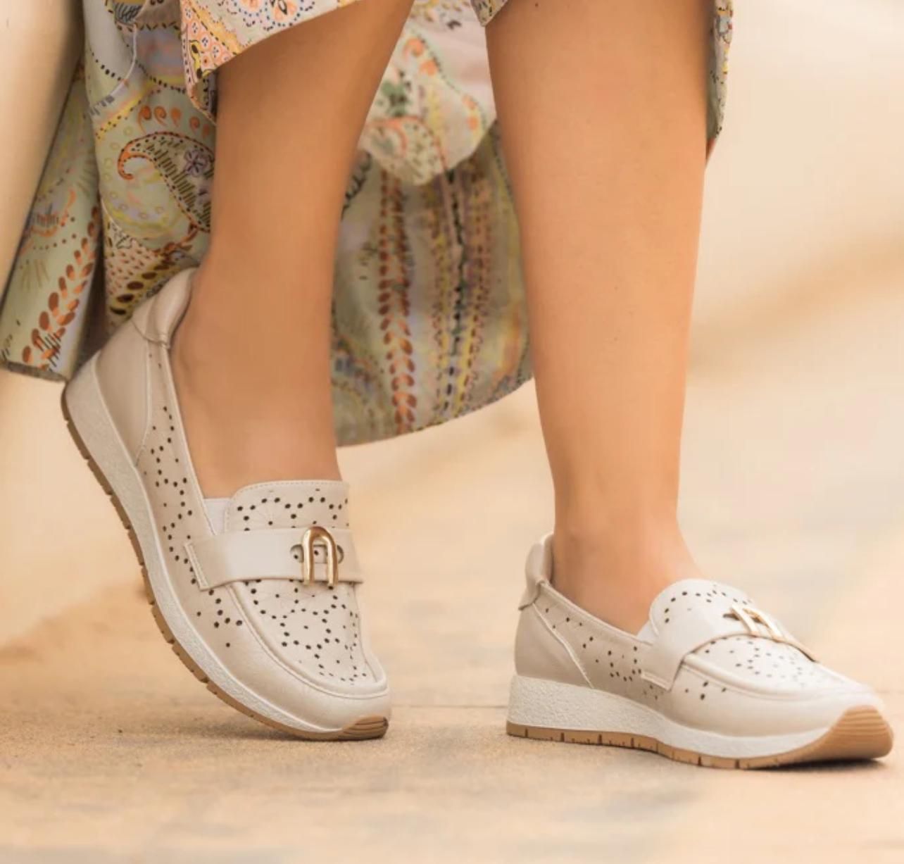 Zapato anita transpirable beige