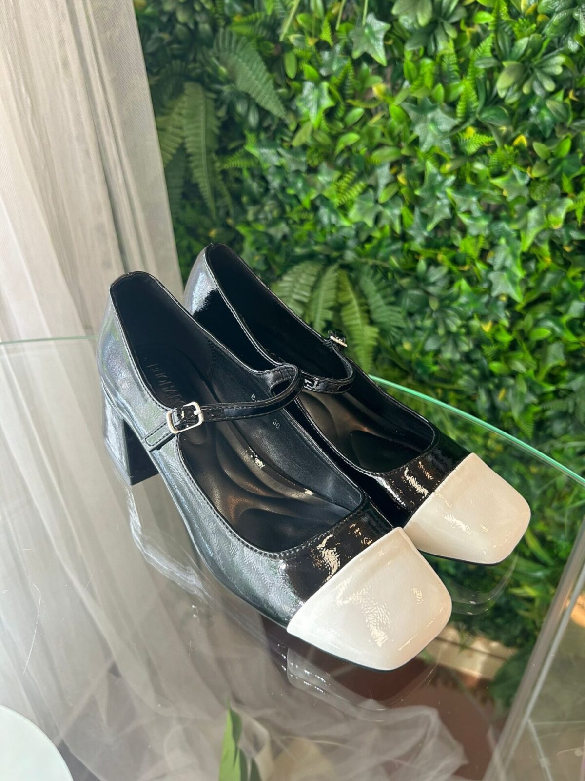 Zapato tacon bicolor mercedita negro/blanco - Imagen 5