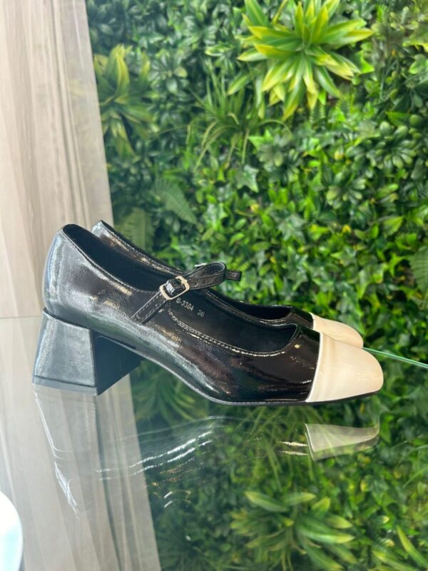 Zapato tacon bicolor mercedita negro/blanco - Imagen 6