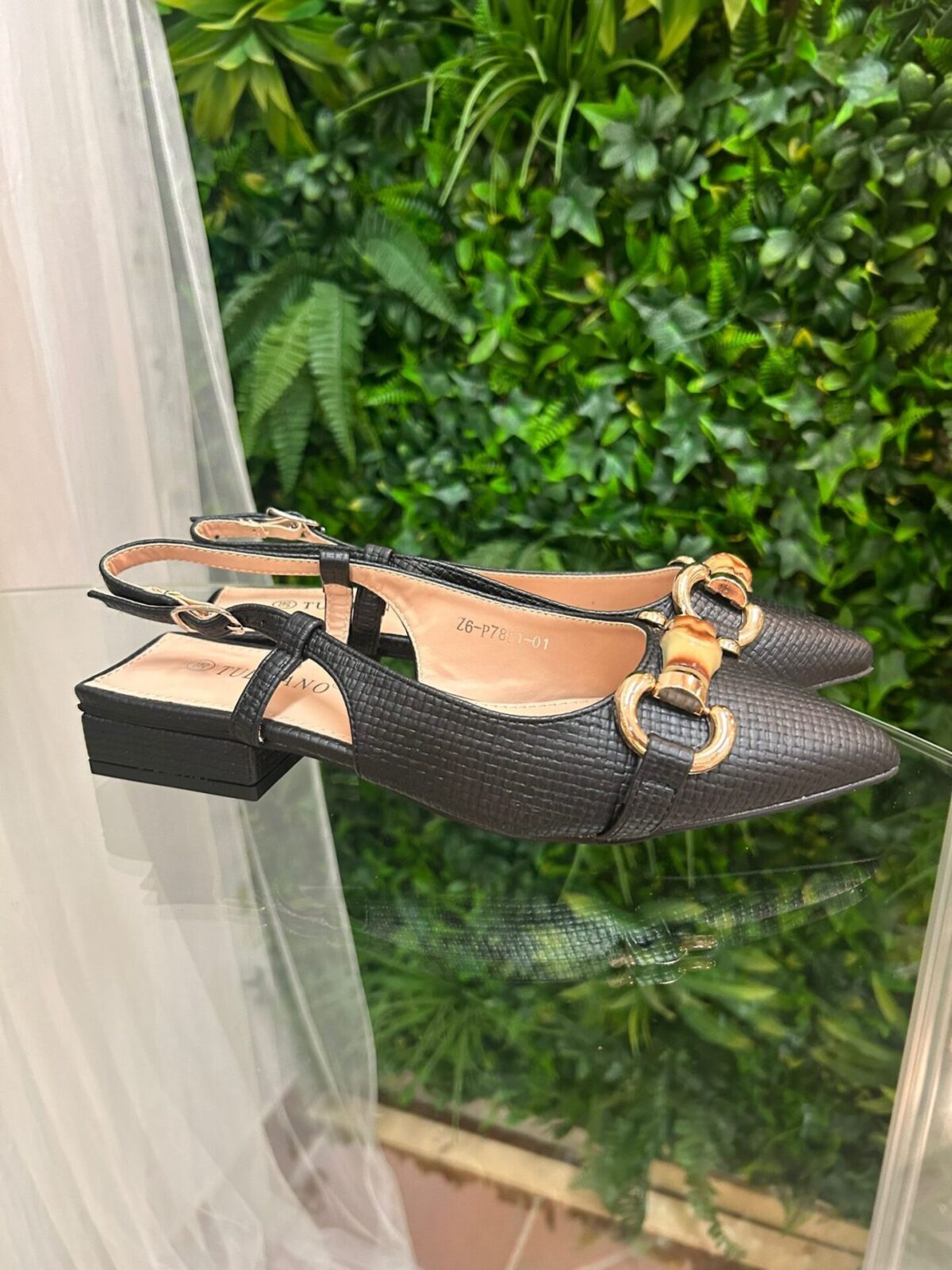 Zapato destalonado bambu negro
