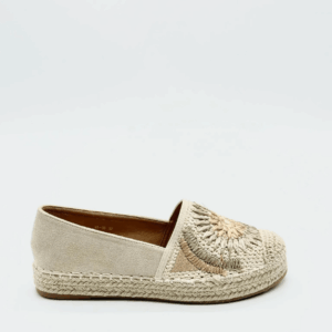 Alpargata tejido flor beige