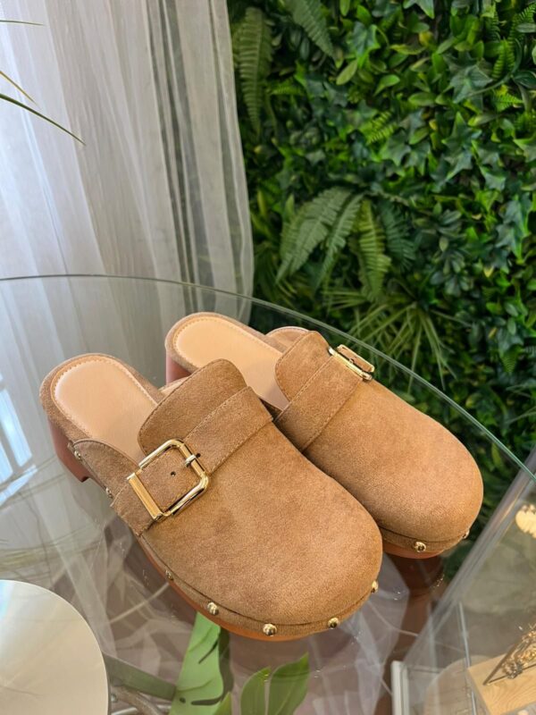 Zueco mini tacon camel - Imagen 5