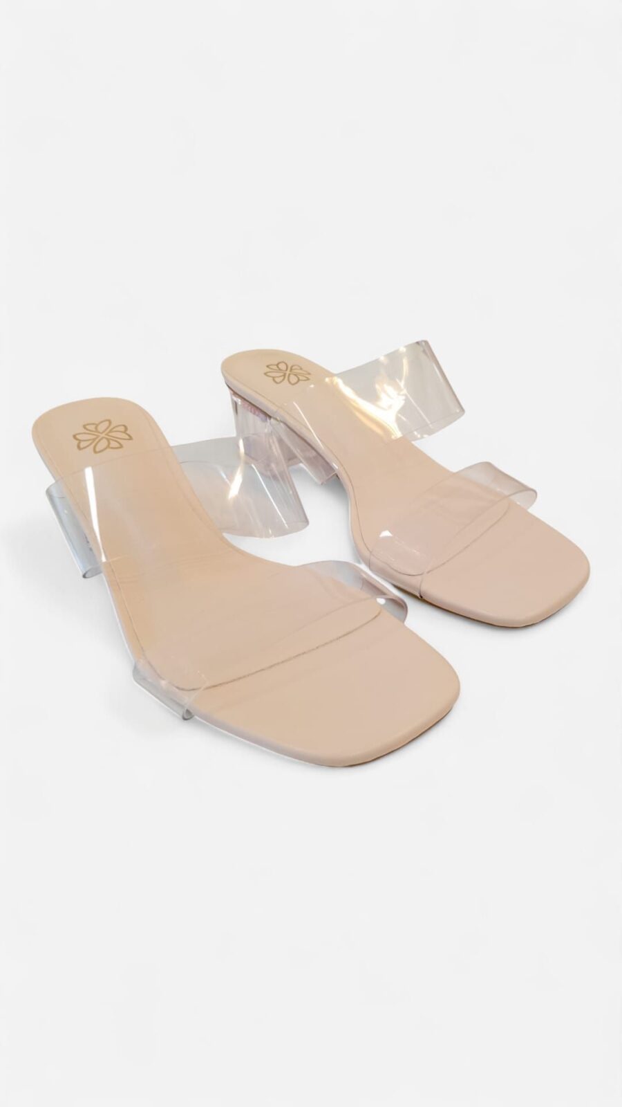Tacon dos tiras transparente beige - Imagen 3