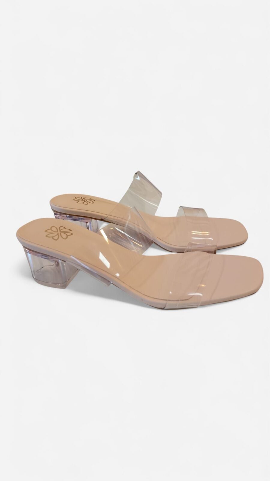 Tacon dos tiras transparente beige - Imagen 4