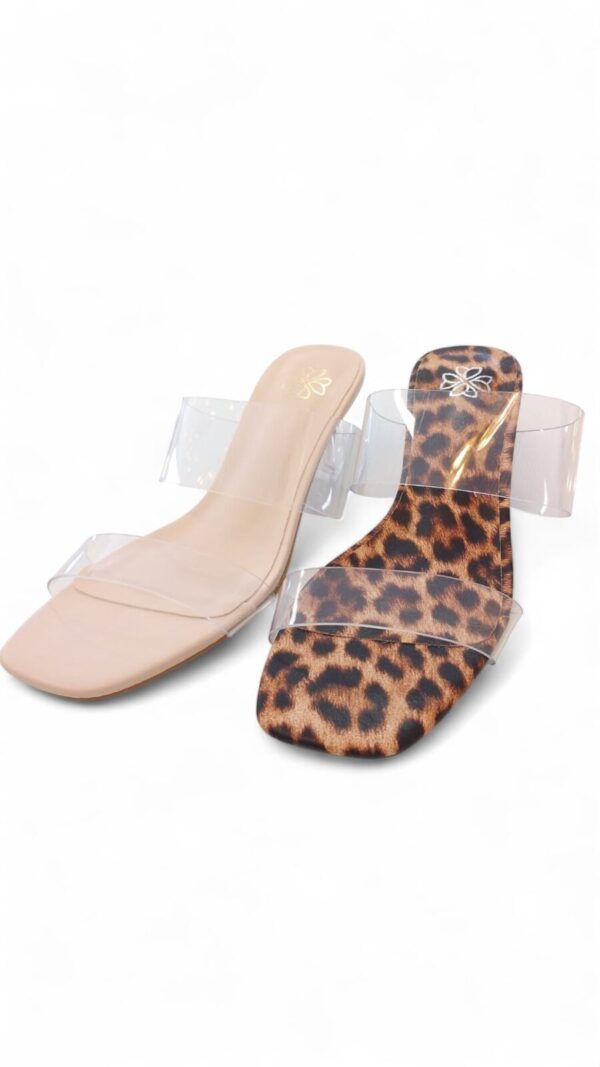Tacon dos tiras transparente beige - Imagen 6