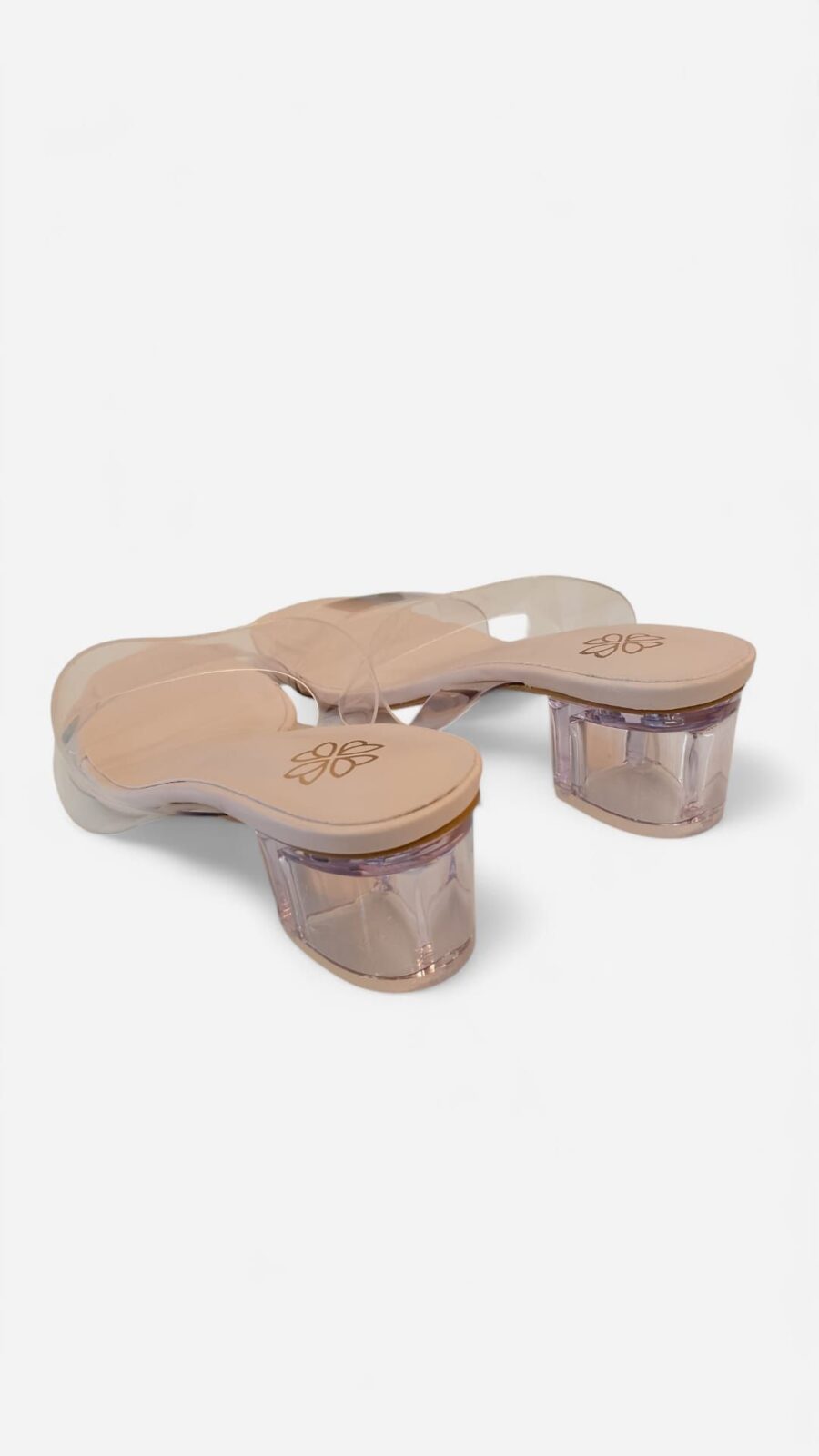 Tacon dos tiras transparente beige - Imagen 5