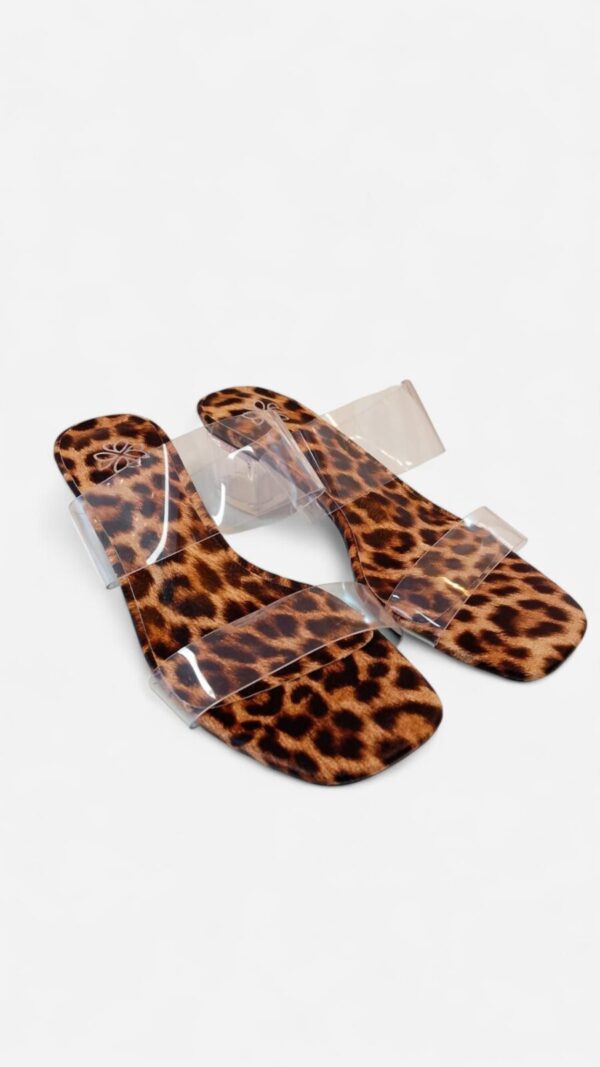 Tacon dos tiras transparente leopardo - Imagen 3