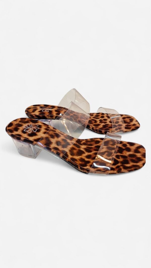 Tacon dos tiras transparente leopardo - Imagen 4