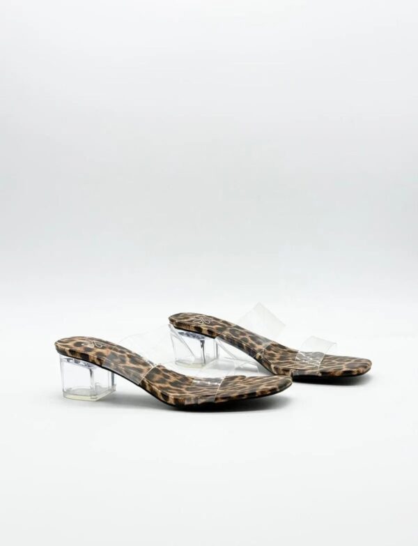 Tacon dos tiras transparente leopardo - Imagen 6
