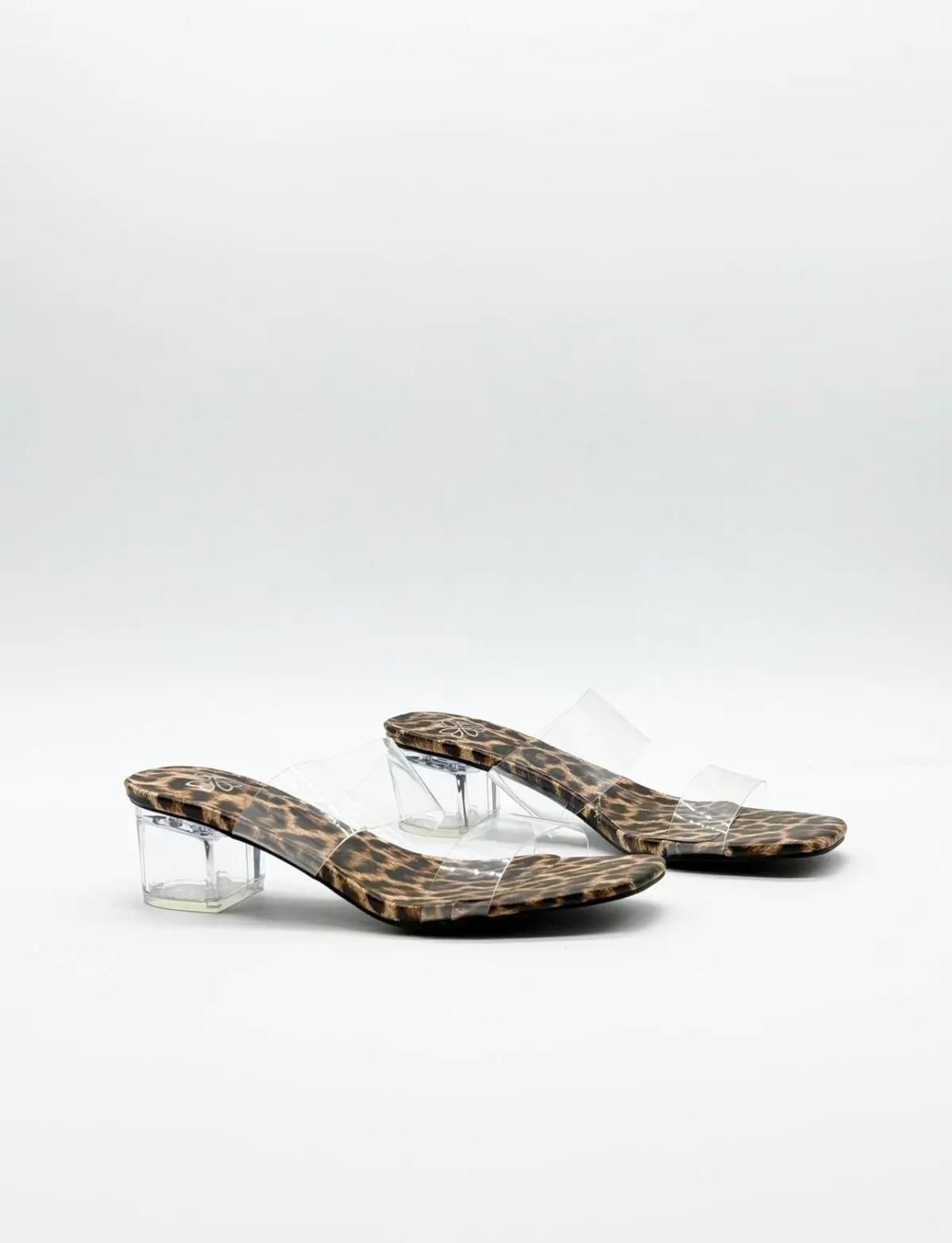 Tacon dos tiras transparente leopardo - Imagen 6