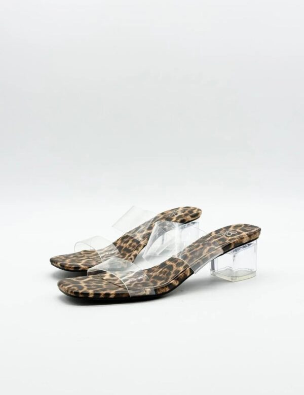 Tacon dos tiras transparente leopardo - Imagen 5