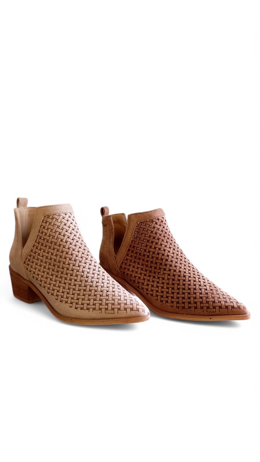 Botin semiabierto entrelazado beige - Imagen 6