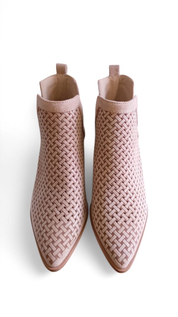 Botin semiabierto entrelazado beige - Imagen 4