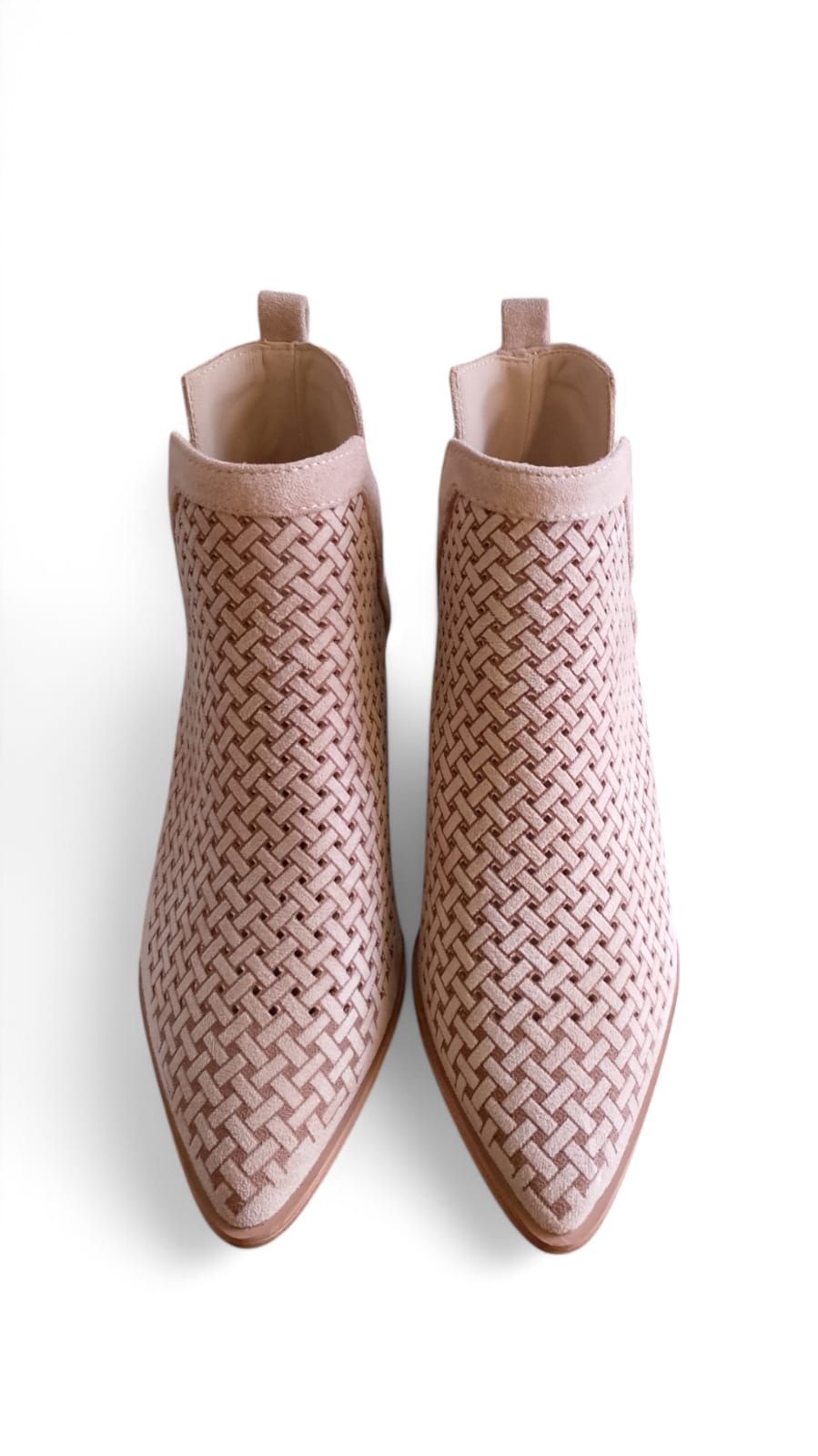 Botin semiabierto entrelazado beige - Imagen 4