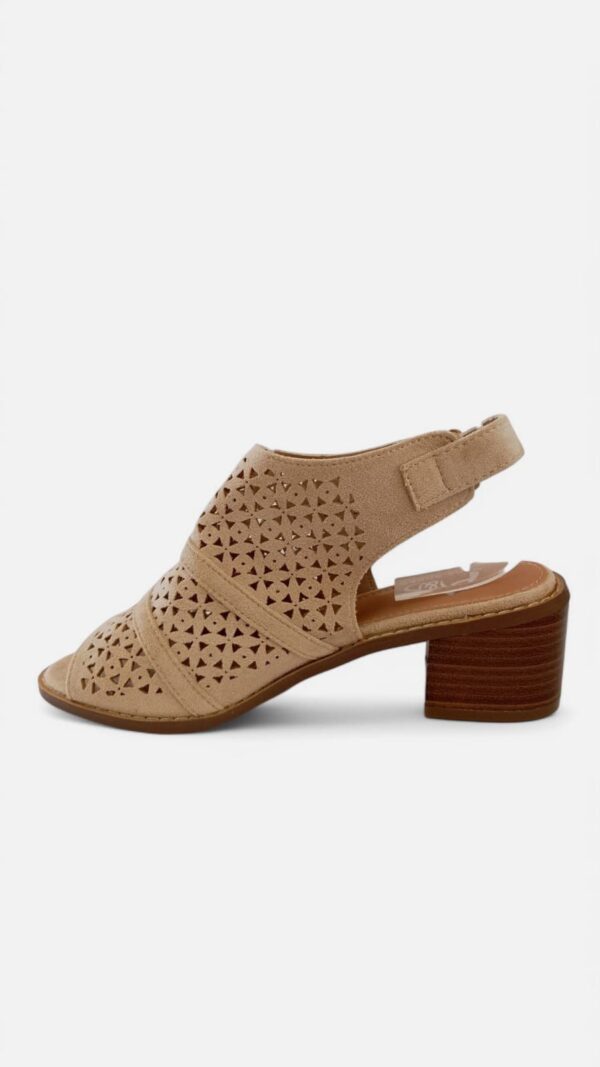 Tacon botin triangulos beige - Imagen 3