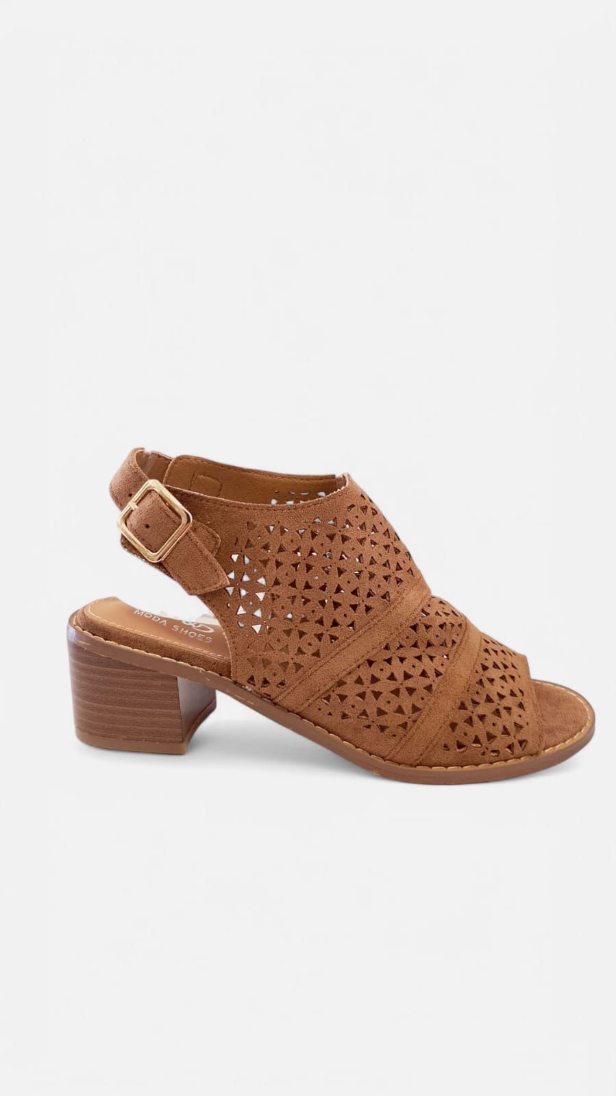 Tacon botin triangulos camel