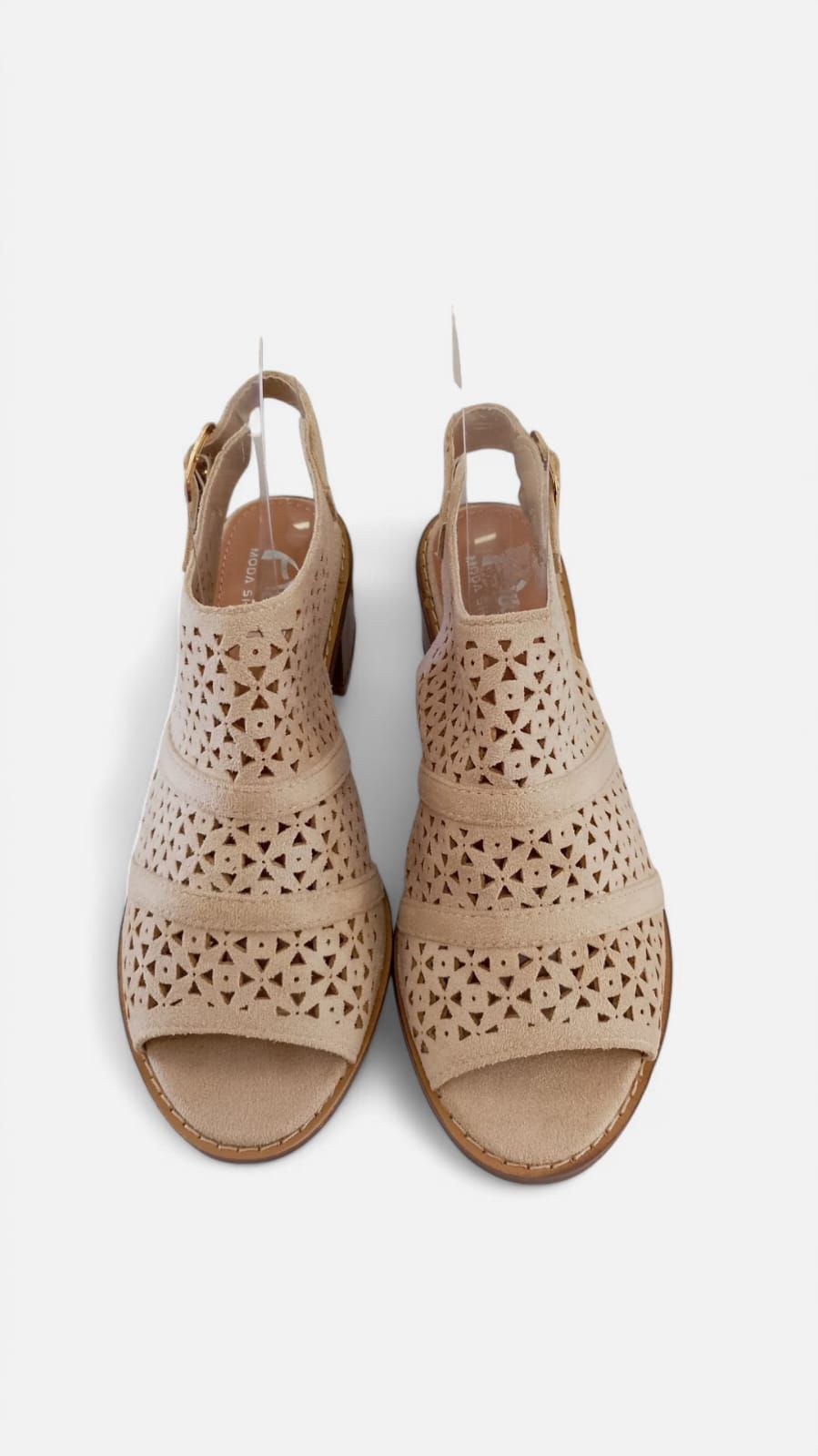 Tacon botin triangulos beige - Imagen 4