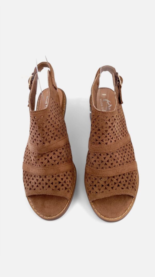 Tacon botin triangulos camel - Imagen 3