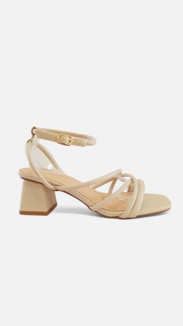 Tacon tiras pulsera beige