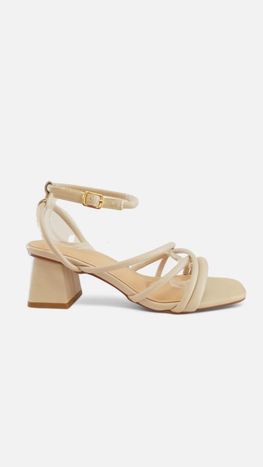 Tacon tiras pulsera beige