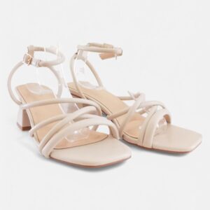 Tacon tiras pulsera beige