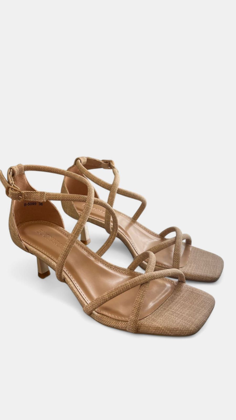Tacon fino tiras beige - Imagen 5