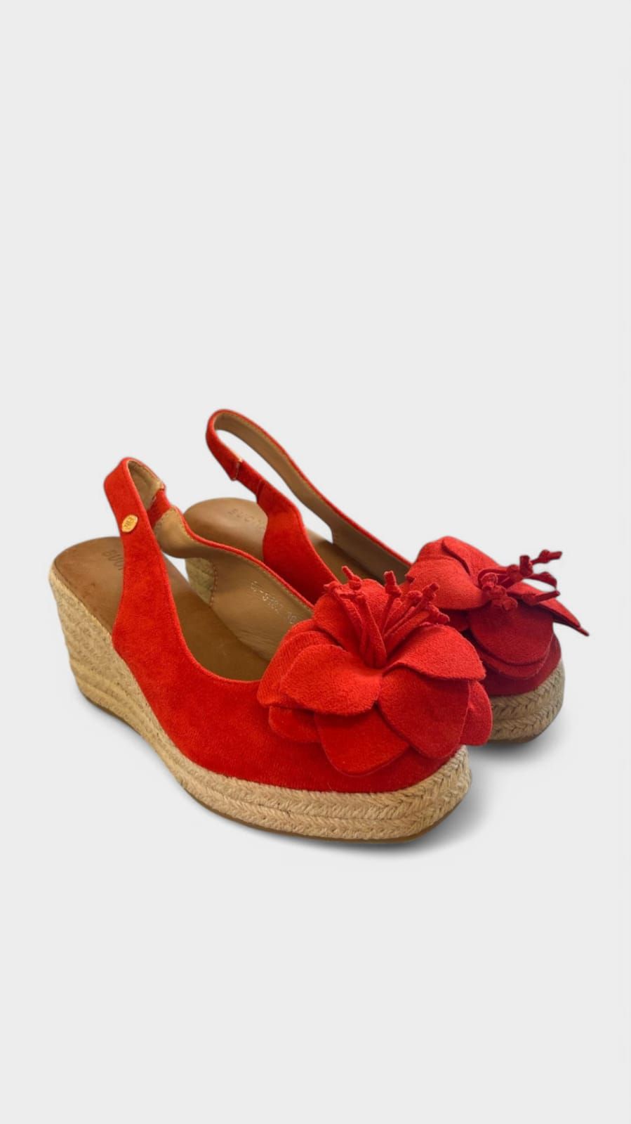 Cuña alta flor rojo - Imagen 6