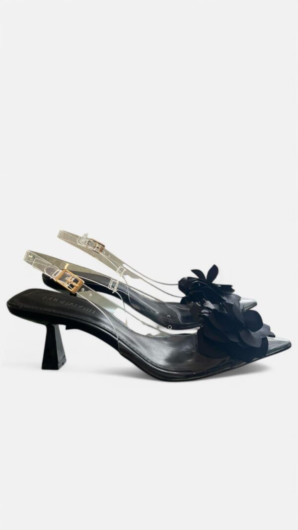 Tacon transparente flor negro - Imagen 4