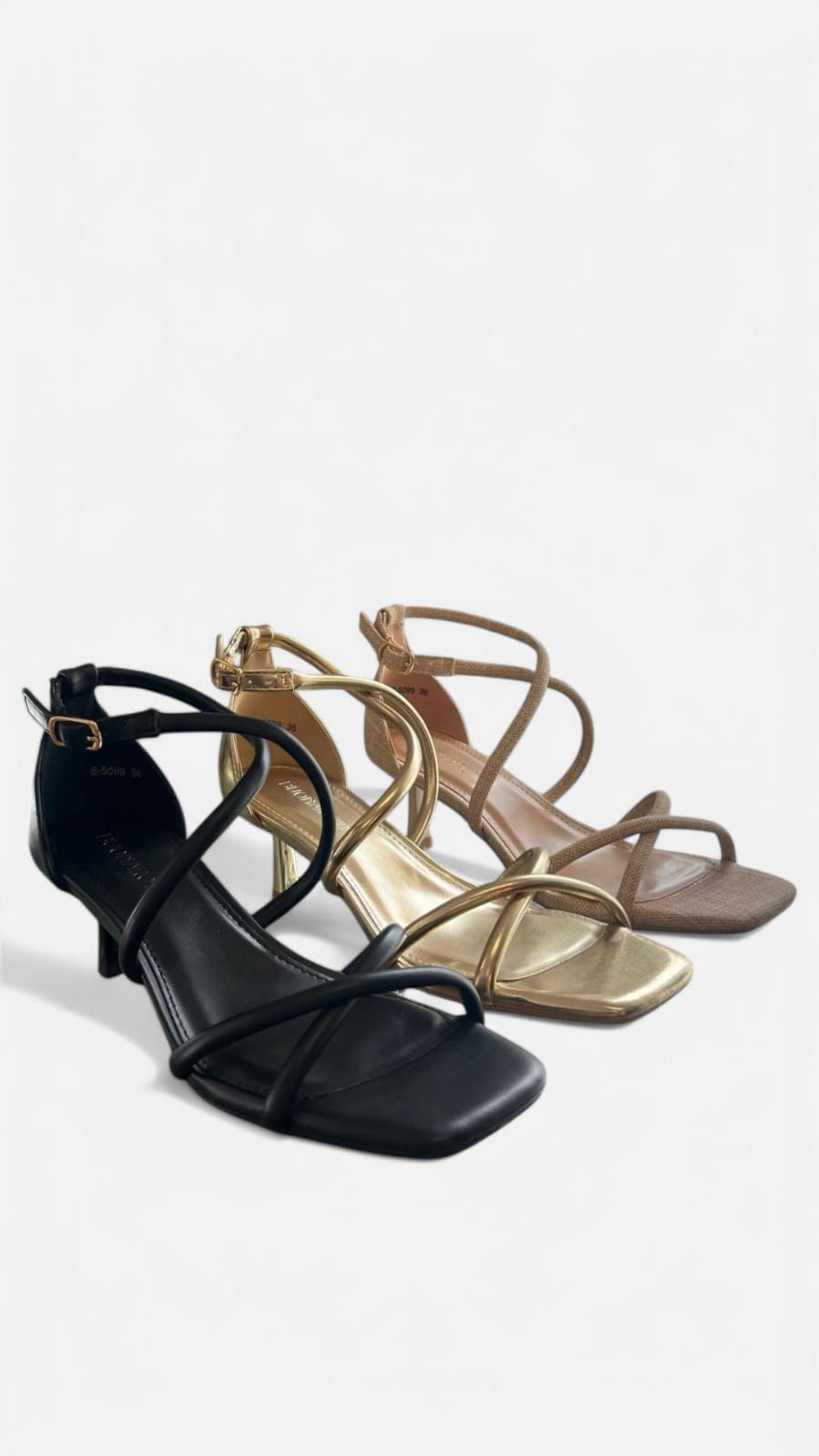Tacon fino tiras beige - Imagen 7