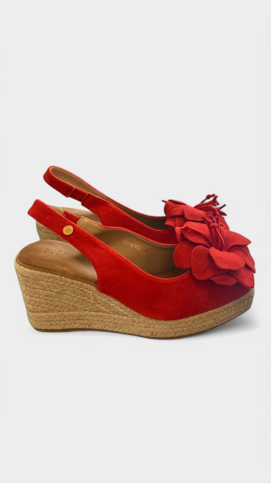 Cuña alta flor rojo - Imagen 3