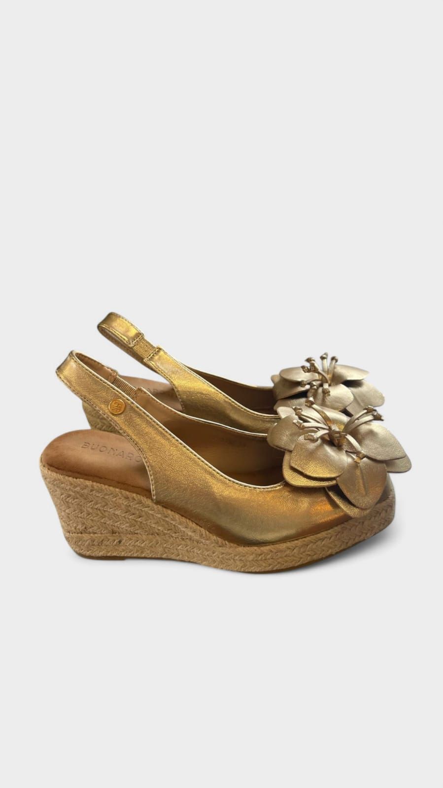 Cuña alta flor dorado - Imagen 3