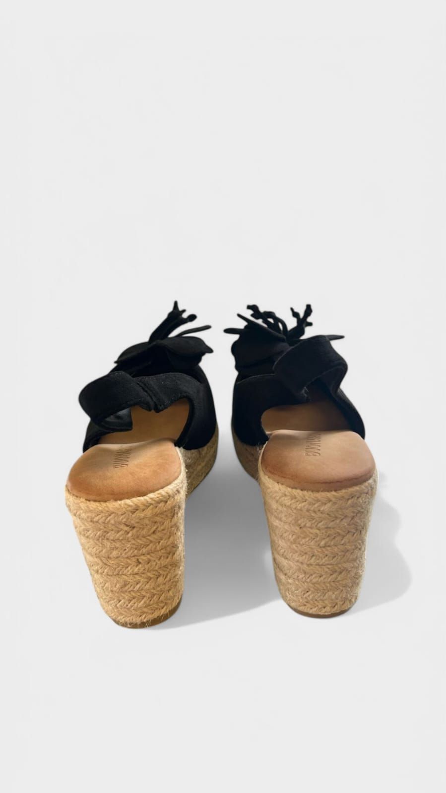 Cuña alta flor negro - Imagen 5