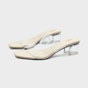 Tacon dos tiras transparente beige