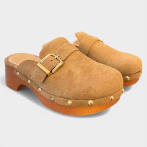 Zueco mini tacon camel