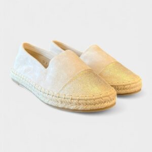 Alpargata punta oro/beige
